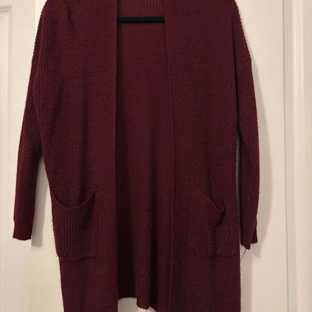 The Dreamer Label Women's Burgundy and Red Cardigan